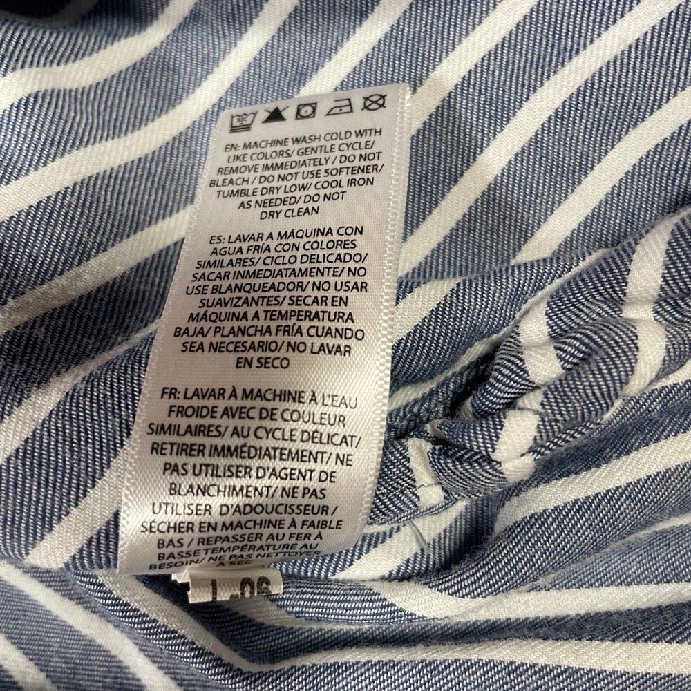 Beachlunchlounge Button Down Shirt Womens Medium Blue White Striped LTT5853 - Picture 7 of 8